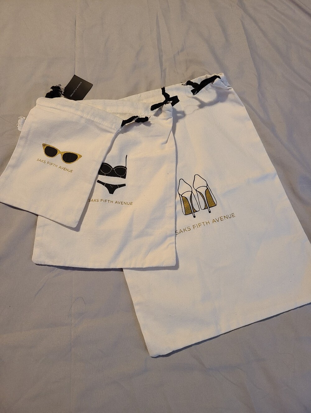 Saks Fifth Avenue 3pc Canvas Travel Bags - NWT